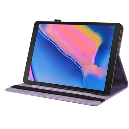 For Samsung Tab A 8.0 2019 T290/T295/T297 Butterfly Flower Embossed Leather Tablet Case(Purple) by bashfashion