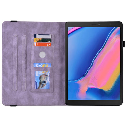 For Samsung Tab A 8.0 2019 T290/T295/T297 Butterfly Flower Embossed Leather Tablet Case(Purple) by bashfashion