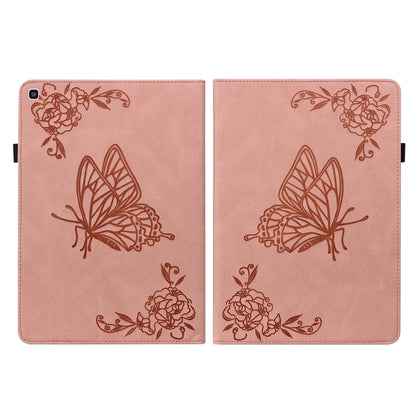 For Samsung Tab A 8.0 2019 T290/T295/T297 Butterfly Flower Embossed Leather Tablet Case(Rose Gold) by bashfashion