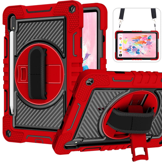 For Samsung Galaxy Tab S7 / S8 360 Degree Rotation Contrast Color Silicone+PC Tablet Case(Red+Black) by bashfashion