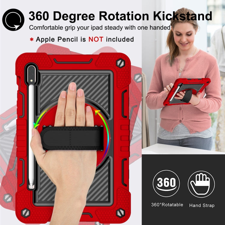 For Samsung Galaxy Tab S7 / S8 360 Degree Rotation Contrast Color Silicone+PC Tablet Case(Red+Black) by bashfashion