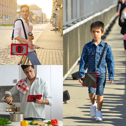 For Samsung Galaxy Tab S7 / S8 360 Degree Rotation Contrast Color Silicone+PC Tablet Case(Red+Black) by bashfashion