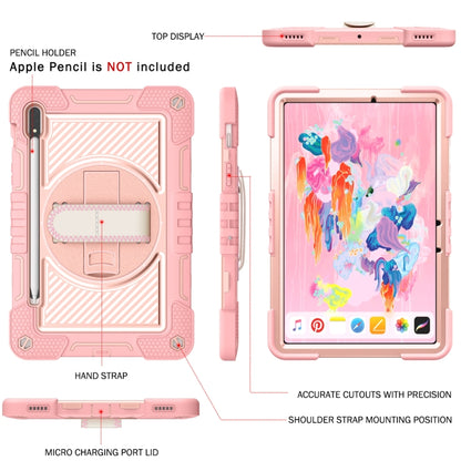 For Samsung Galaxy Tab S7 / S8 360 Degree Rotation Contrast Color Silicone+PC Tablet Case(Rose Gold) by bashfashion