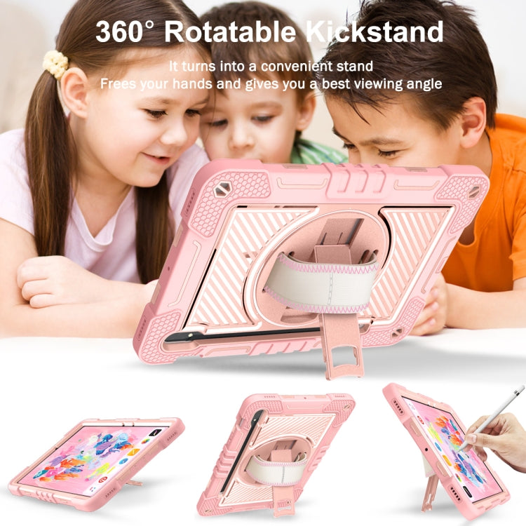 For Samsung Galaxy Tab S7 / S8 360 Degree Rotation Contrast Color Silicone+PC Tablet Case(Rose Gold) by bashfashion