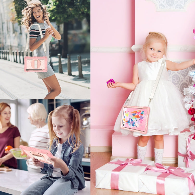 For Samsung Galaxy Tab S7 / S8 360 Degree Rotation Contrast Color Silicone+PC Tablet Case(Rose Gold) by bashfashion