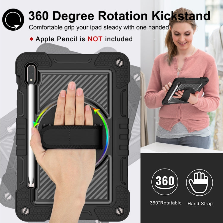 For Samsung Galaxy Tab S7 / S8 360 Degree Rotation Contrast Color Silicone+PC Tablet Case(Black) by bashfashion