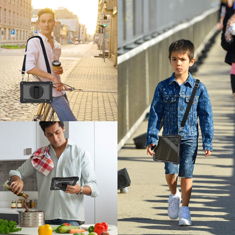 For Samsung Galaxy Tab S7 / S8 360 Degree Rotation Contrast Color Silicone+PC Tablet Case(Black) by bashfashion