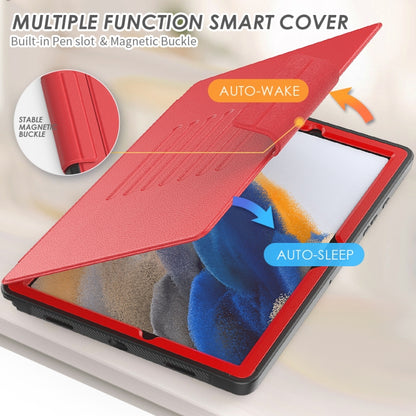 For Samsung Galaxy Tab A8 10.5 2021 Smart B Magnetic Leather Tablet Case(Red) by bashfashion