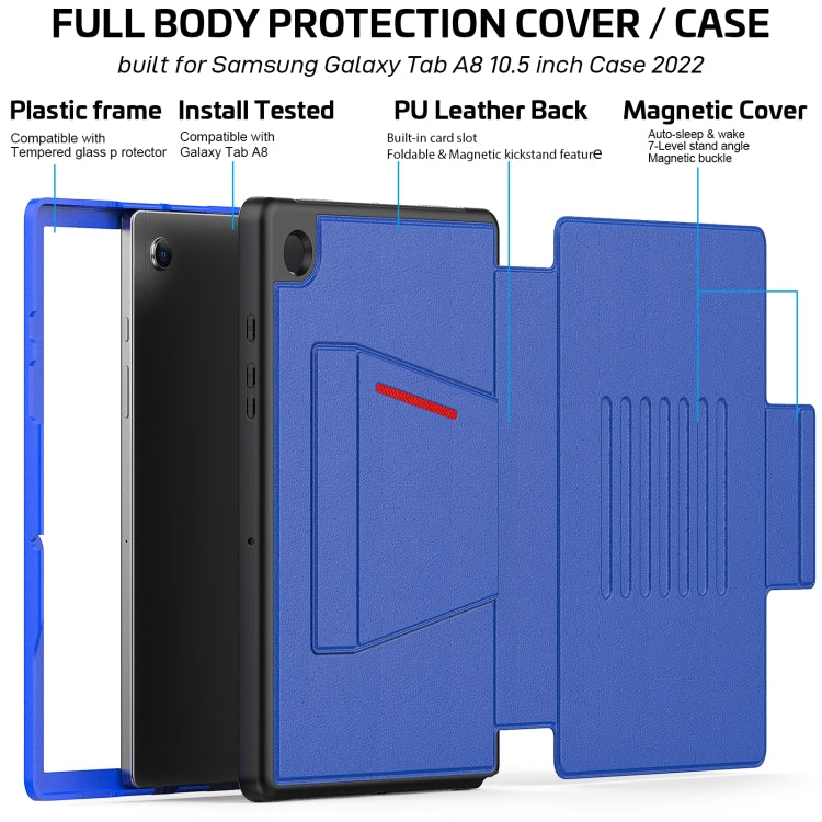 For Samsung Galaxy Tab A8 10.5 2021 Smart B Magnetic Leather Tablet Case(Blue) by bashfashion