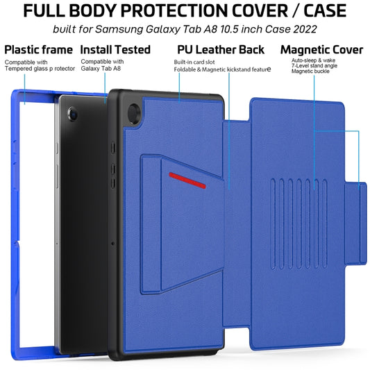For Samsung Galaxy Tab A8 10.5 2021 Smart B Magnetic Leather Tablet Case(Blue) by bashfashion