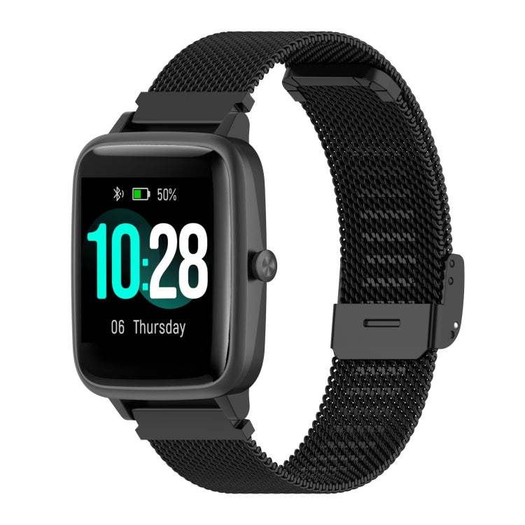 19mm Snap-fit Stainless Steel Mesh Watch Band(Black) by bashfashion