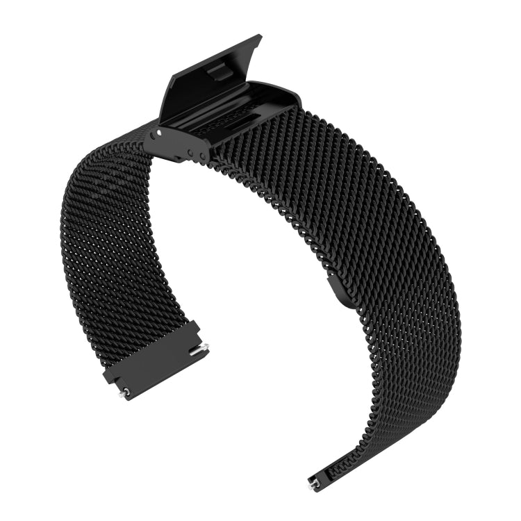 19mm Snap-fit Stainless Steel Mesh Watch Band(Black) by bashfashion