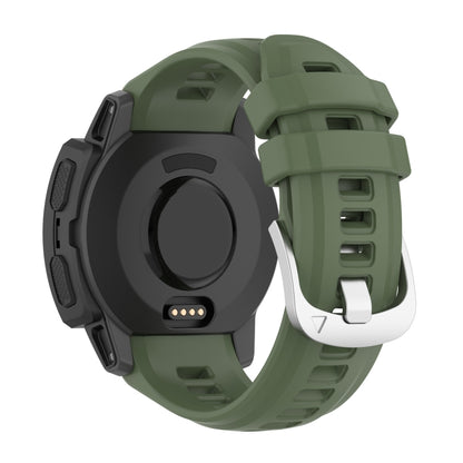 For Garmin Instinct 2S Silicone Stainless Steel Buckle Watch Band(Dark Green) by bashfashion