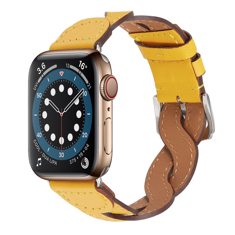 Weave Watch Band For Apple Watch Series 9&8&7 41mm / SE 3&SE 2&6&SE&5&4 40mm / 3&2&1 38mm(Yellow) by bashfashion