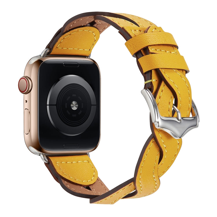 Weave Watch Band For Apple Watch Series 9&8&7 41mm / SE 3&SE 2&6&SE&5&4 40mm / 3&2&1 38mm(Yellow) by bashfashion