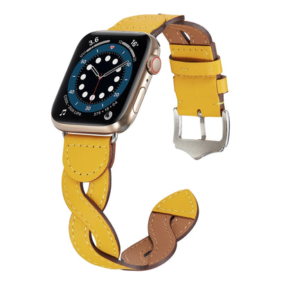 Weave Watch Band For Apple Watch Series 9&8&7 41mm / SE 3&SE 2&6&SE&5&4 40mm / 3&2&1 38mm(Yellow) by bashfashion