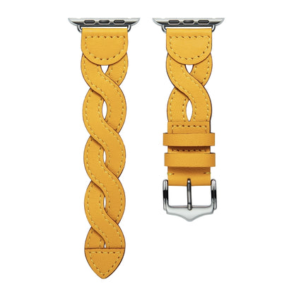 Weave Watch Band For Apple Watch Series 9&8&7 41mm / SE 3&SE 2&6&SE&5&4 40mm / 3&2&1 38mm(Yellow) by bashfashion