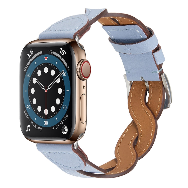 Weave Watch Band For Apple Watch Series 9&8&7 41mm / SE 3&SE 2&6&SE&5&4 40mm / 3&2&1 38mm(Light Blue) by bashfashion