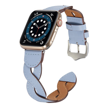 Weave Watch Band For Apple Watch Series 9&8&7 41mm / SE 3&SE 2&6&SE&5&4 40mm / 3&2&1 38mm(Light Blue) by bashfashion