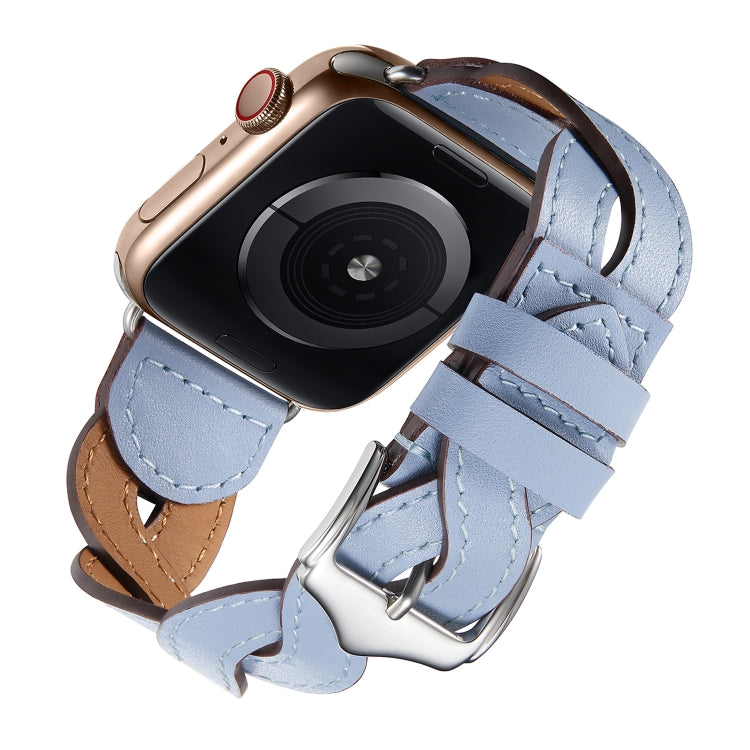 Weave Watch Band For Apple Watch Series 9&8&7 41mm / SE 3&SE 2&6&SE&5&4 40mm / 3&2&1 38mm(Light Blue) by bashfashion