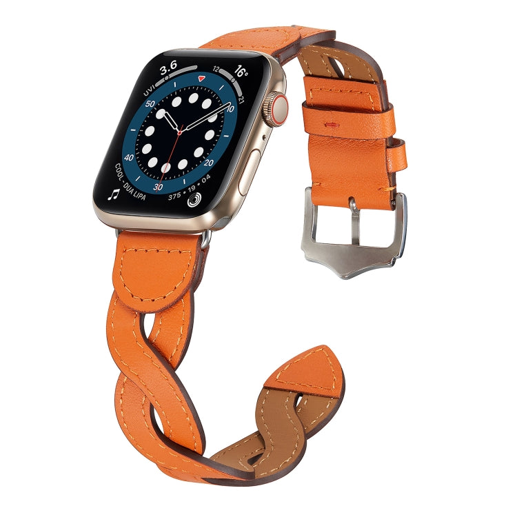 Weave Watch Band For Apple Watch Series 9&8&7 41mm / SE 3&SE 2&6&SE&5&4 40mm / 3&2&1 38mm(Orange) by bashfashion