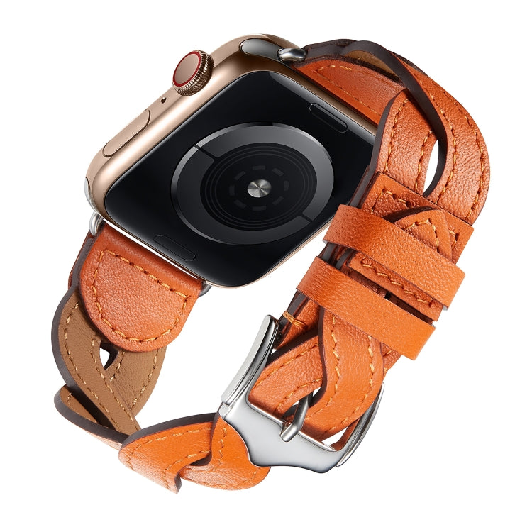 Weave Watch Band For Apple Watch Series 9&8&7 41mm / SE 3&SE 2&6&SE&5&4 40mm / 3&2&1 38mm(Orange) by bashfashion