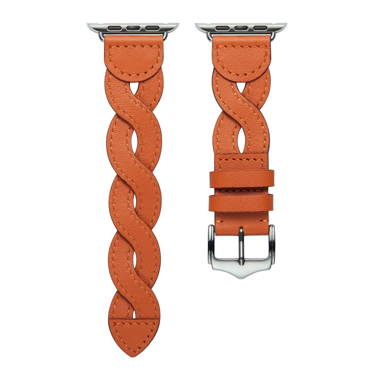 Weave Watch Band For Apple Watch Series 9&8&7 41mm / SE 3&SE 2&6&SE&5&4 40mm / 3&2&1 38mm(Orange) by bashfashion