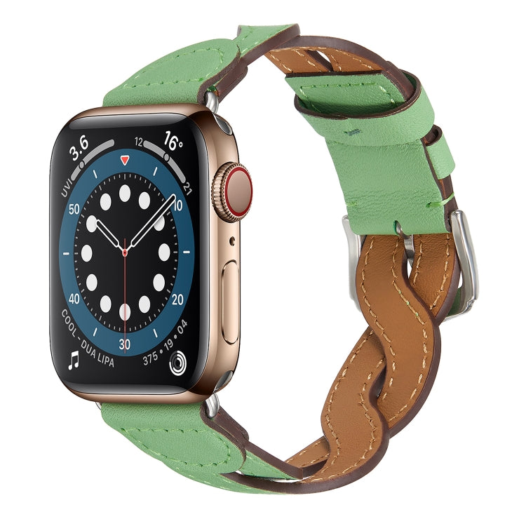 Weave Watch Band For Apple Watch Series 9&8&7 41mm / SE 3&SE 2&6&SE&5&4 40mm / 3&2&1 38mm(Green) by bashfashion