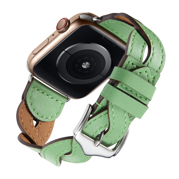 Weave Watch Band For Apple Watch Series 9&8&7 41mm / SE 3&SE 2&6&SE&5&4 40mm / 3&2&1 38mm(Green) by bashfashion