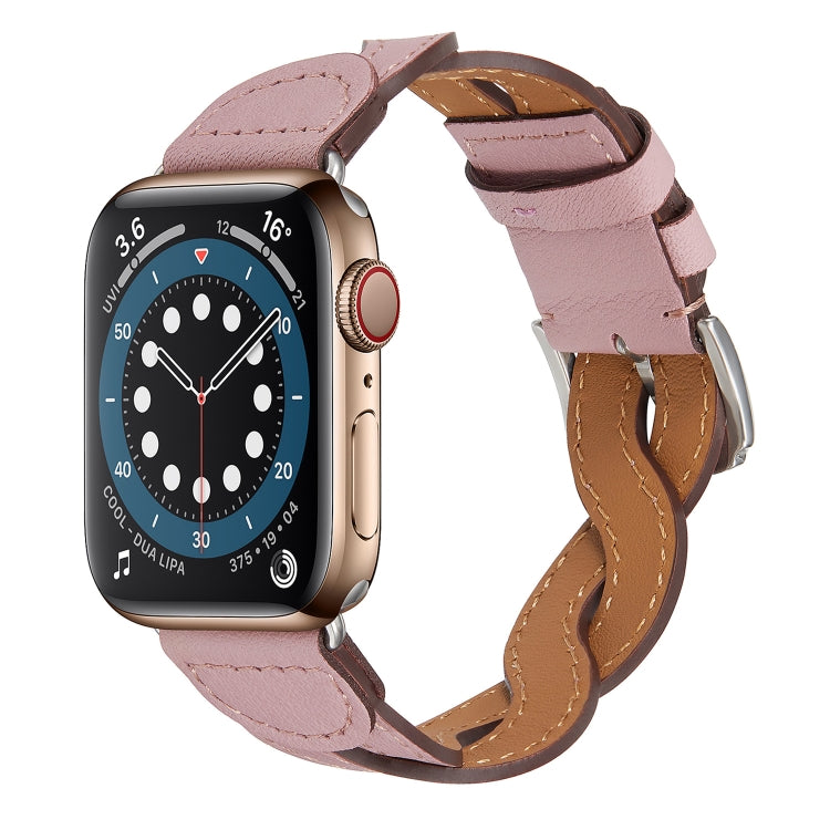 Weave Watch Band For Apple Watch Series 9&8&7 41mm / SE 3&SE 2&6&SE&5&4 40mm / 3&2&1 38mm(Pink) by bashfashion