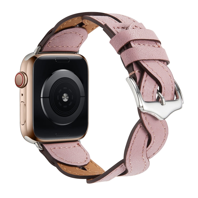 Weave Watch Band For Apple Watch Series 9&8&7 41mm / SE 3&SE 2&6&SE&5&4 40mm / 3&2&1 38mm(Pink) by bashfashion