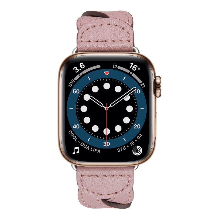 Weave Watch Band For Apple Watch Series 9&8&7 41mm / SE 3&SE 2&6&SE&5&4 40mm / 3&2&1 38mm(Pink) by bashfashion