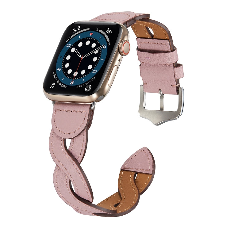 Weave Watch Band For Apple Watch Series 9&8&7 41mm / SE 3&SE 2&6&SE&5&4 40mm / 3&2&1 38mm(Pink) by bashfashion