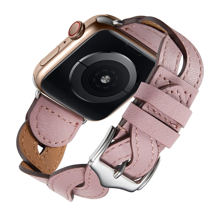 Weave Watch Band For Apple Watch Series 9&8&7 41mm / SE 3&SE 2&6&SE&5&4 40mm / 3&2&1 38mm(Pink) by bashfashion