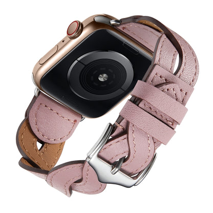 Weave Watch Band For Apple Watch Series 9&8&7 41mm / SE 3&SE 2&6&SE&5&4 40mm / 3&2&1 38mm(Pink) by bashfashion