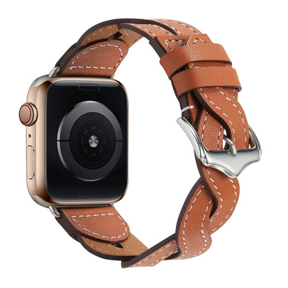 Weave Watch Band For Apple Watch Series 9&8&7 41mm / SE 3&SE 2&6&SE&5&4 40mm / 3&2&1 38mm(Brown) by bashfashion