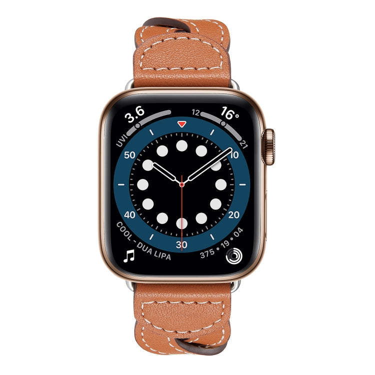 Weave Watch Band For Apple Watch Series 9&8&7 41mm / SE 3&SE 2&6&SE&5&4 40mm / 3&2&1 38mm(Brown) by bashfashion