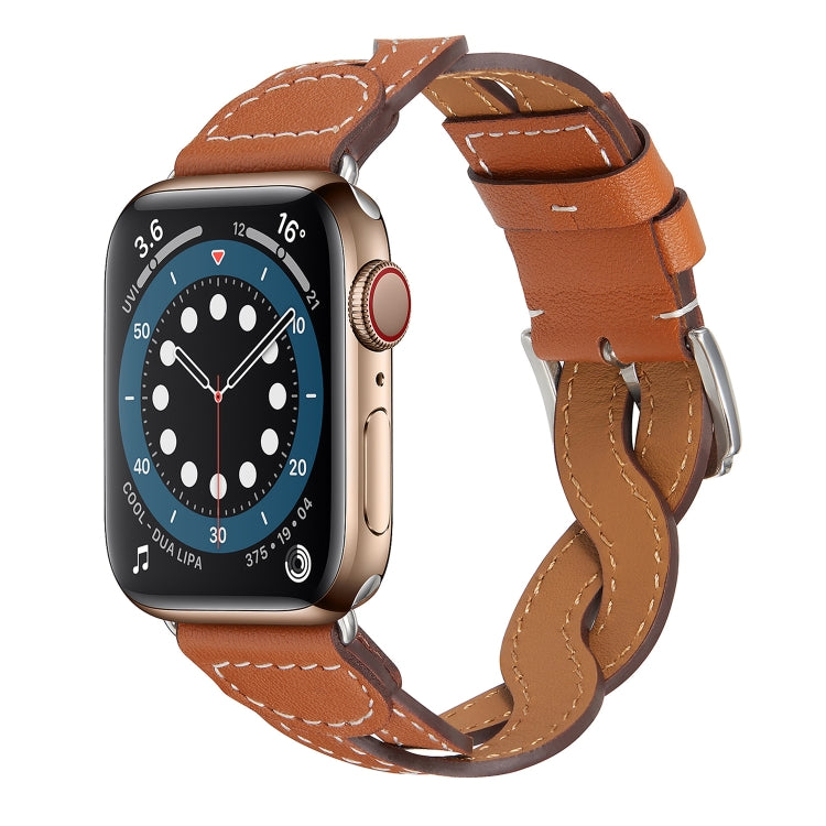 Weave Watch Band For Apple Watch Ultra 49mm&Watch Ultra 2 49mm / Series 9&8&7 45mm / SE 3&SE 2&6&SE&5&4 44mm / 3&2&1 42mm(Brown) by bashfashion