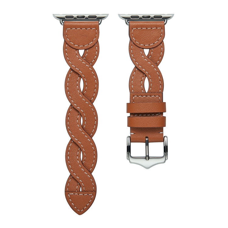 Weave Watch Band For Apple Watch Ultra 49mm&Watch Ultra 2 49mm / Series 9&8&7 45mm / SE 3&SE 2&6&SE&5&4 44mm / 3&2&1 42mm(Brown) by bashfashion