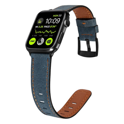 Retro Leather Watch Band For Apple Watch Ultra 49mm&Watch Ultra 2 49mm / Series 9&8&7 45mm / SE 3&SE 2&6&SE&5&4 44mm / 3&2&1 42mm(Blue) by bashfashion
