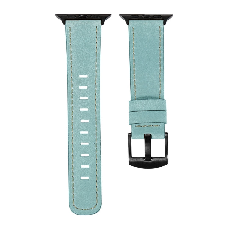 Retro Leather Watch Band For Apple Watch Ultra 49mm&Watch Ultra 2 49mm / Series 9&8&7 45mm / SE 3&SE 2&6&SE&5&4 44mm / 3&2&1 42mm(Baby Blue) by bashfashion