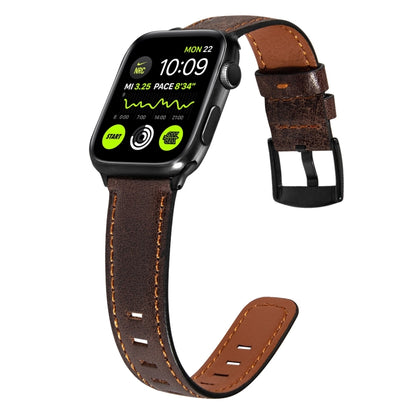Retro Leather Watch Band For Apple Watch Ultra 49mm&Watch Ultra 2 49mm / Series 9&8&7 45mm / SE 3&SE 2&6&SE&5&4 44mm / 3&2&1 42mm(Dark Brown) by bashfashion