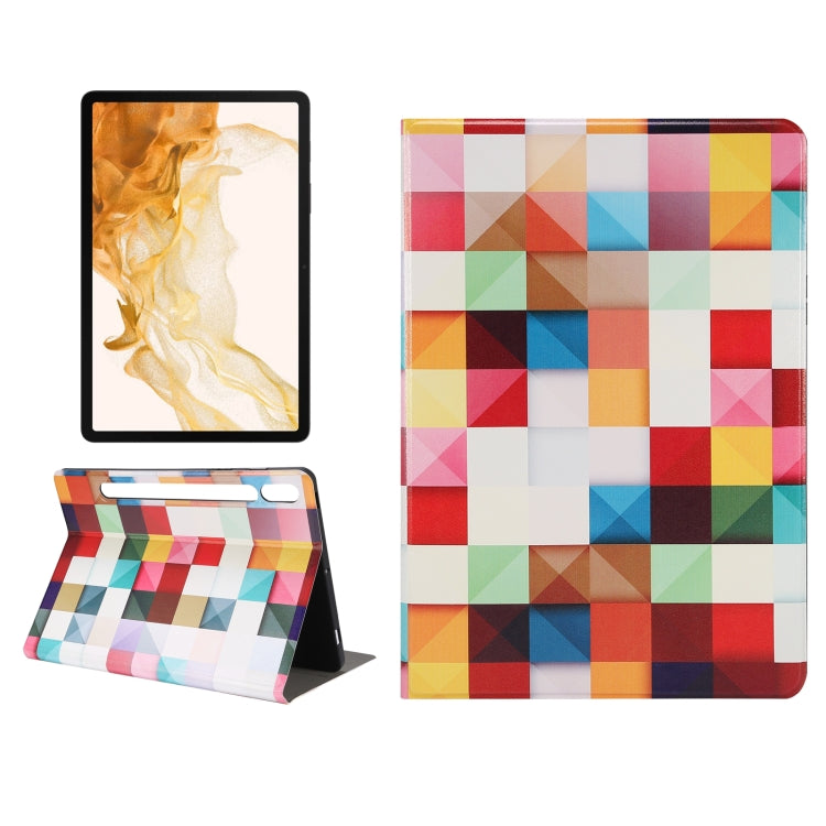 For Samsung Galaxy Tab S8 / Tab S7 Painted Voltage Pen Slot Tablet Smart Case(Fantasy Cube) by bashfashion