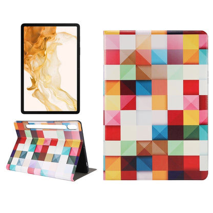 For Samsung Galaxy Tab S8 / Tab S7 Painted Voltage Pen Slot Tablet Smart Case(Fantasy Cube) by bashfashion