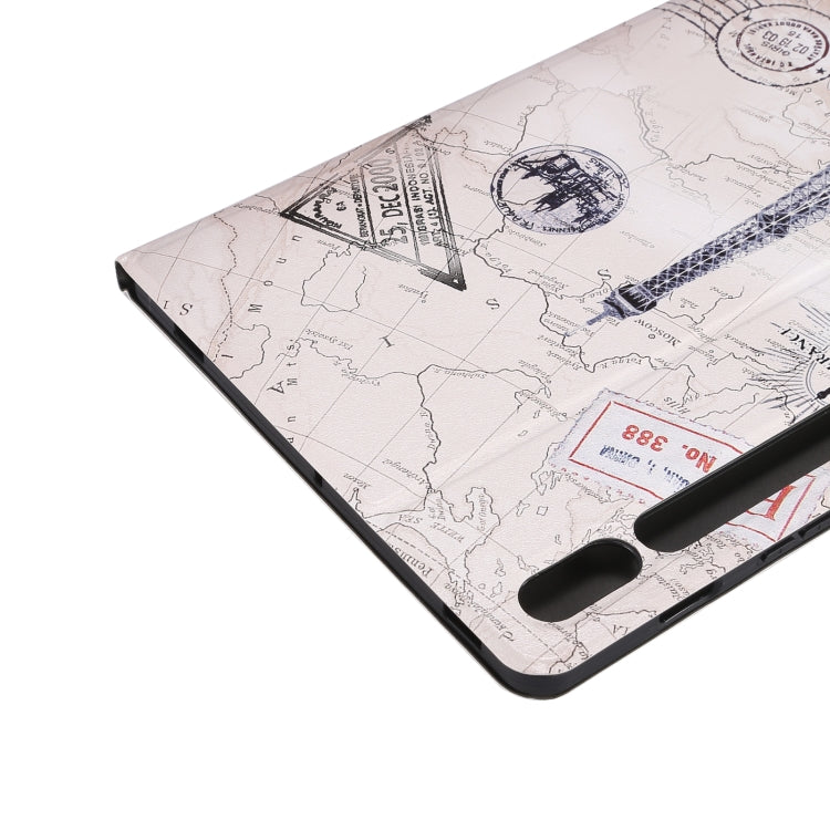 For Samsung Galaxy Tab S8 / Tab S7 Painted Voltage Pen Slot Tablet Smart Case(Eiffel Tower) by bashfashion