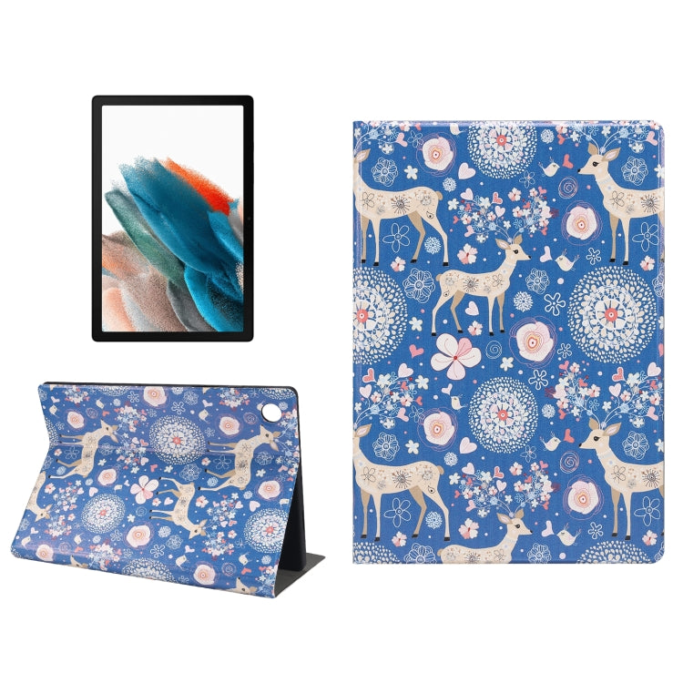 For Samsung Galaxy Tab A8 X200 Painted Voltage Pen Slot Tablet Smart Case(Blue Elk) by bashfashion