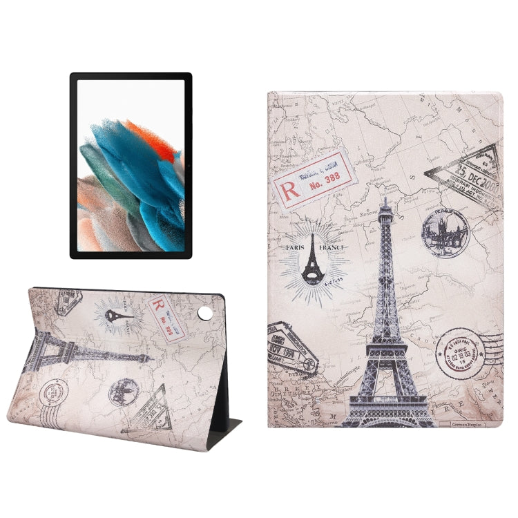 For Samsung Galaxy Tab A8 X200 Painted Voltage Pen Slot Tablet Smart Case(Eiffel Tower) by bashfashion