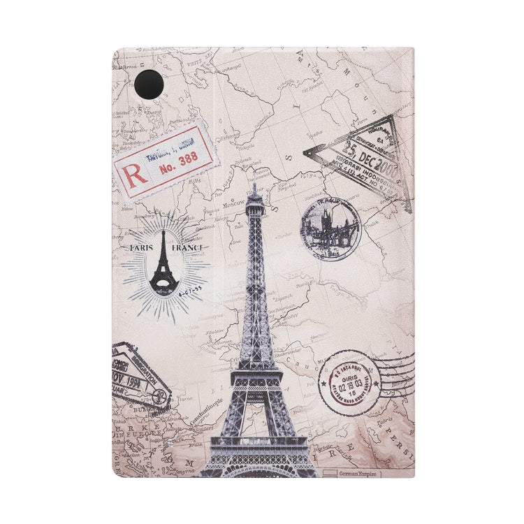 For Samsung Galaxy Tab A8 X200 Painted Voltage Pen Slot Tablet Smart Case(Eiffel Tower) by bashfashion