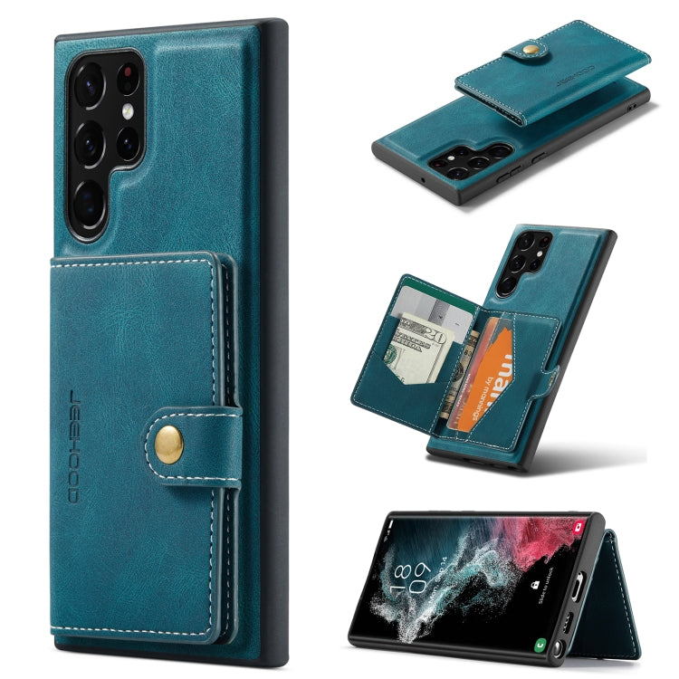For Samsung Galaxy S22 Ultra JEEHOOD Retro Magnetic Detachable Phone Case(Blue) by JEEHOOD