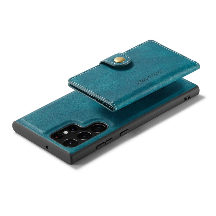 For Samsung Galaxy S22 Ultra JEEHOOD Retro Magnetic Detachable Phone Case(Blue) by JEEHOOD